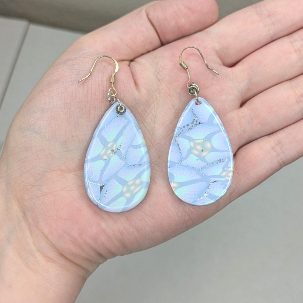 Pastel Glitter Teardrop Earrings